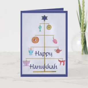 CARTÃO DE FESTIVIDADES ÁRVORE HANUKKAH