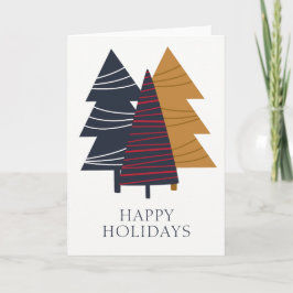 Cartão De Festividades Árvore Moderna da Floresta Tema Natal Personalizad