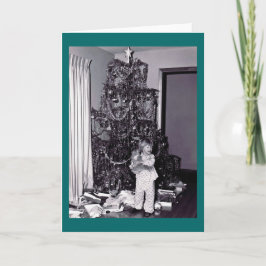 Cartão De Festividades Árvore natais vintages