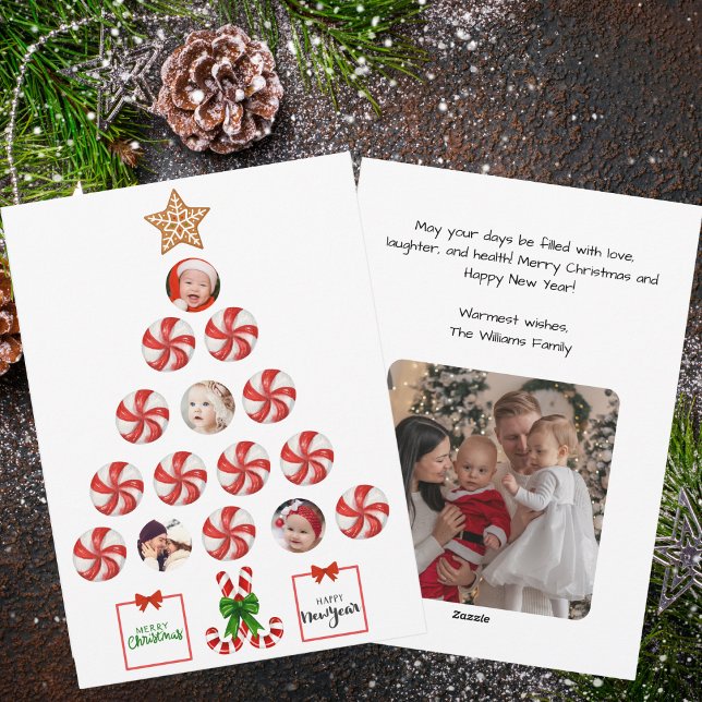 Cartão De Festividades Árvore Natal de Peppermint Candy, Foto da Família (Criador carregado)
