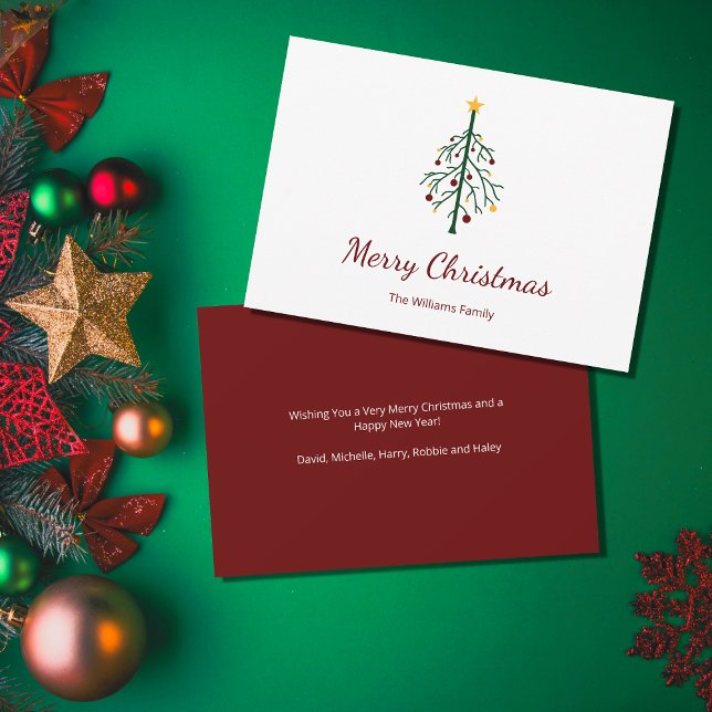 Cartão De Festividades Árvore Natal Festiva Vermelha (Criador carregado)