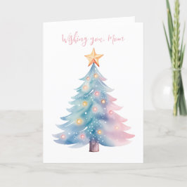 Cartão De Festividades Árvore Natal Pastel