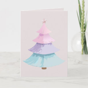 Cartão De Festividades Árvore Natal Pastel