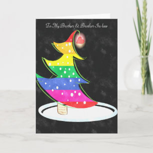 Cartão De Festividades Árvore Natal Rainbow