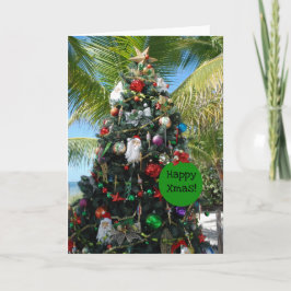 Cartão De Festividades Árvore Tropical de Natal