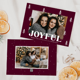Cartão De Festividades Árvores Alegres Merlot 2 Fotos