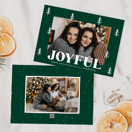 Cartão De Festividades Árvores Alegres Verde 2 Fotos