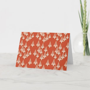 Cartão De Festividades Árvores de Natal, aparência 3 d metálica, cobre