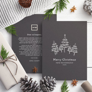 Cartão De Festividades Árvores de Natal Bastante Gritas Black White Busin
