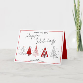 Cartão De Festividades Árvores de Natal Caprichosas Logotipo Empresarial