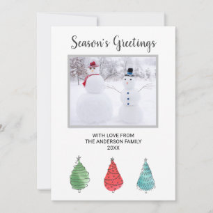 Cartão De Festividades Árvores de Natal de Foto da Família