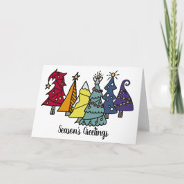 Cartão De Festividades Árvores de Natal do Orgulho Arco-Íris
