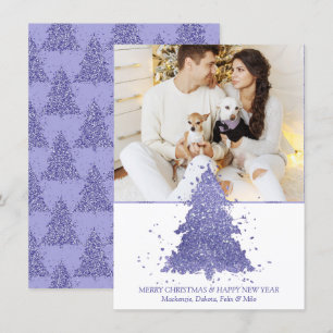 Cartão De Festividades Árvores de Natal encantadoras Lavanda Roxo-Chic