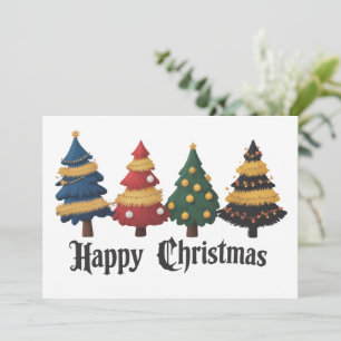 Cartão De Festividades Árvores de Natal Feriado Feliz Natal Grunge