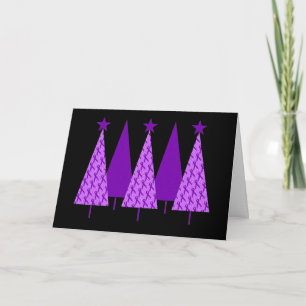 Cartão De Festividades Árvores de Natal - Friso Roxo - Colite