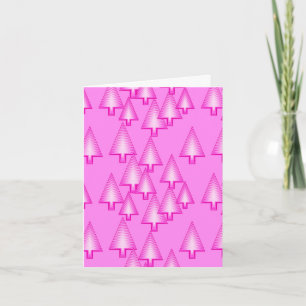 Cartão De Festividades Árvores de Natal metálicas modernas - rosa-orquíde
