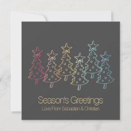 Cartão De Festividades Árvores de Natal orgulho gay Rainbow Personalizada