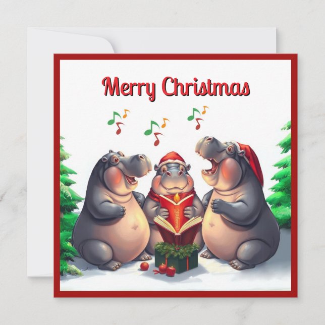 Cartão De Festividades Árvores de pinheiro elegantes e modernas em aquare (Frente)