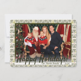 Cartão De Festividades Árvores Nórdicas Verdes e Brancas Foto, Personaliz