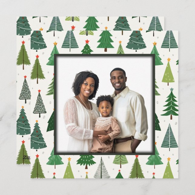 Cartão De Festividades Árvores Retroativas (Frente/Verso)