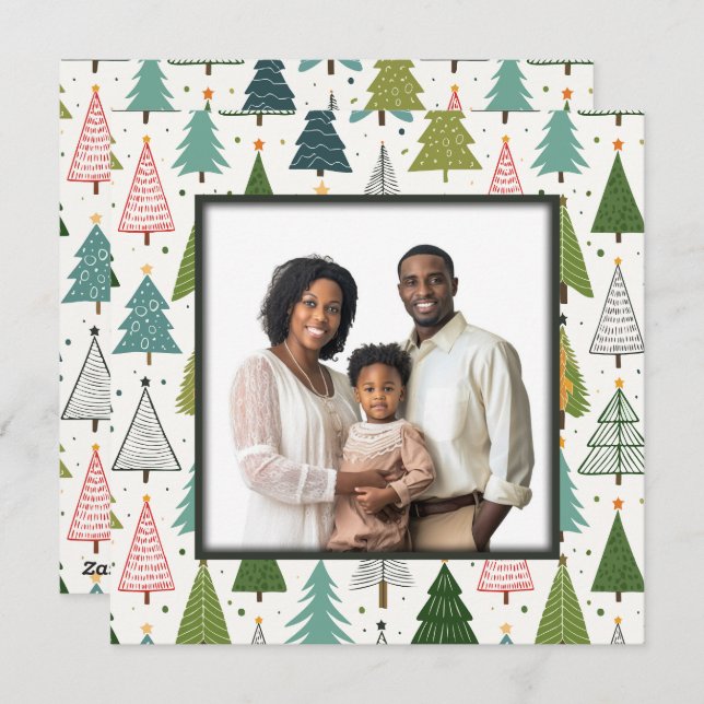 Cartão De Festividades Árvores Retroativas (Frente/Verso)