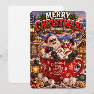 Cartão De Festividades As Aventuras Alegre de Papai Noel Chocolate Quen