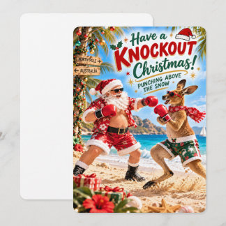 Cartão De Festividades As Aventuras Alegres do Papai Noel | Boxeando com