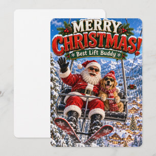 Cartão De Festividades As Aventuras Alegres do Papai Noel   Melhor Amigo 