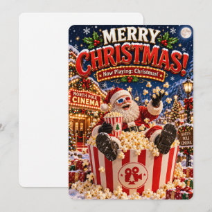 Cartão De Festividades As Aventuras Alegres do Papai Noel Noite de Film