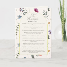 Cartão De Festividades As Beminações Mateus 5:3–12 Escritura Floral