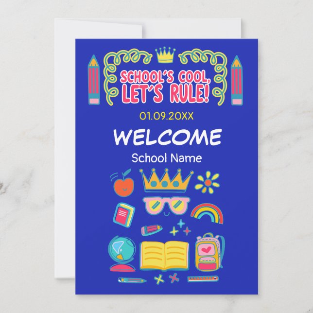 Cartão De Festividades As citações de motivação "a legal escola vamos gov (Frente)