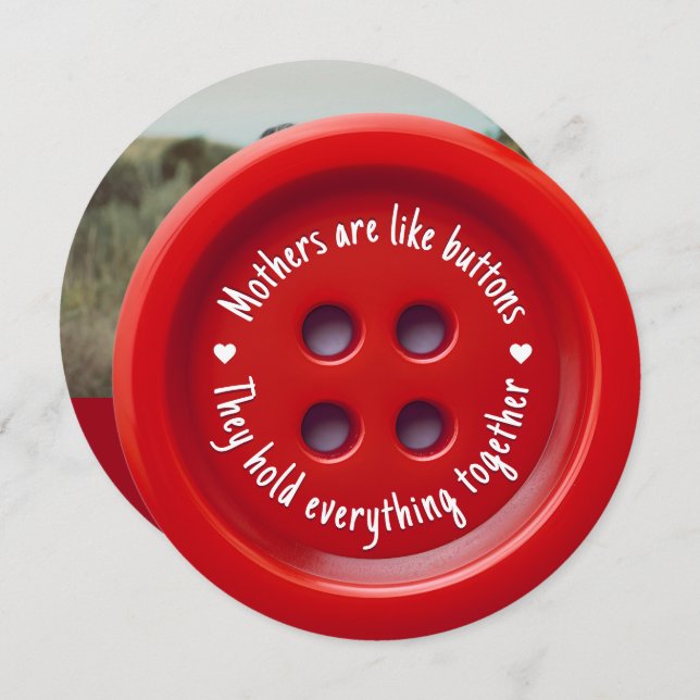 Cartão De Festividades As mães são como botões | DIA DE AS MÃES (Frente/Verso)