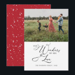 Cartão De Festividades As Maravilhas de Sua Fotografia de Amor Moderna<br><div class="desc">The Wonders of Your Love Photo Typografia Modern Holiday Card Pop na sua foto favorita e adicione seu nome. É isso! Tão simples.</div>