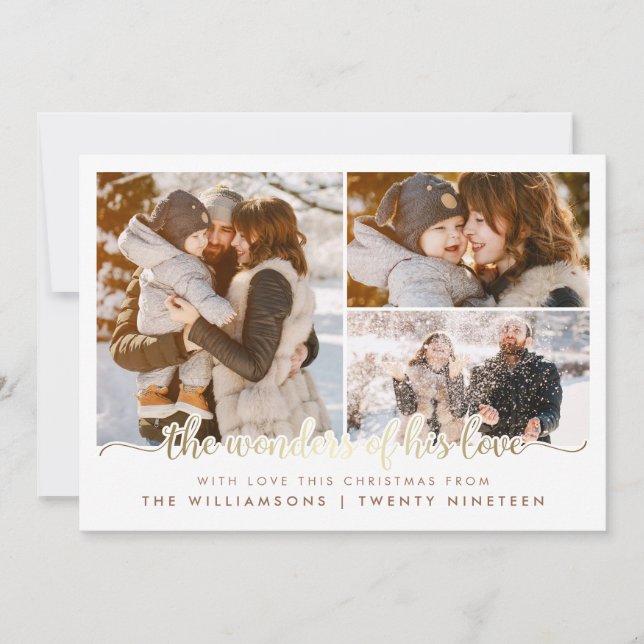 Cartão De Festividades As Maravilhas do Seu Amor Natal Férias 3 Foto (Frente)