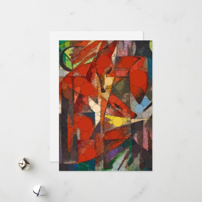 Cartão De Festividades As raposas, os pontos infinitos por Franz Marc (Frente/Verso In Situ)