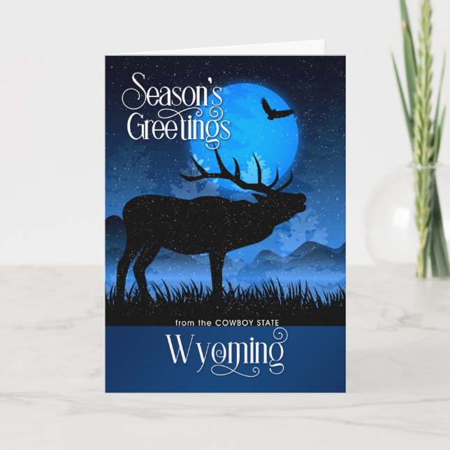 Cartão De Festividades As Saudações de Wyoming Season Woodland Moose (Frente)