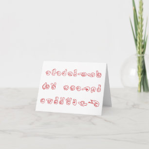 Cartão De Festividades ASL Graffiti No L Red for Christmas Card