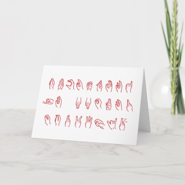 Cartão De Festividades ASL No L Red Letters for Christmas Card (Frente)