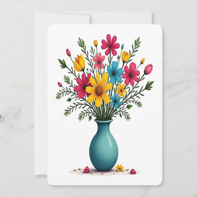 Cartão De Festividades Assórdio de Flores Florais Bonito e Bonitas (Frente)