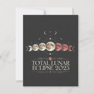 Cartão De Festividades Astronomia Total Lunar Eclipse 2025 Noroeste dos E