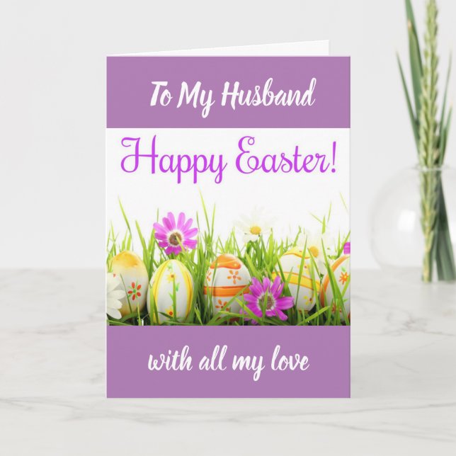 CARTÃO DE FESTIVIDADES **AT EASTER** "LOVE" TO MY HUSBAND CARD (Frente)