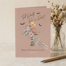 Cartão De Festividades Até a Morte Gótica Flor Silvestre Esqueleto do Dia