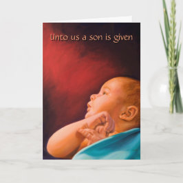 Cartão De Festividades Até nós um filho é dado