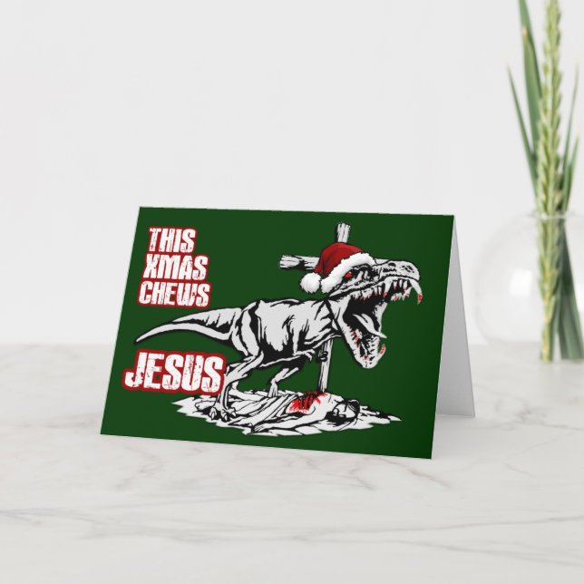 Cartão De Festividades Athiest T Rex Xmas (Frente)
