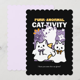 Cartão De Festividades Atividade Paranormal Felina - Design de Gato de Ha