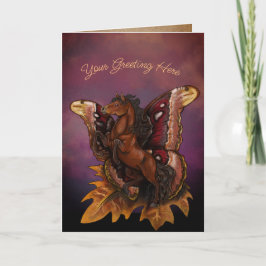 Cartão De Festividades Atlas Moth Fairy Horse