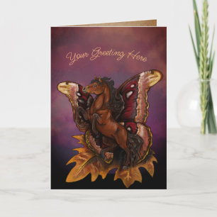 Cartão De Festividades Atlas Moth Fairy Horse