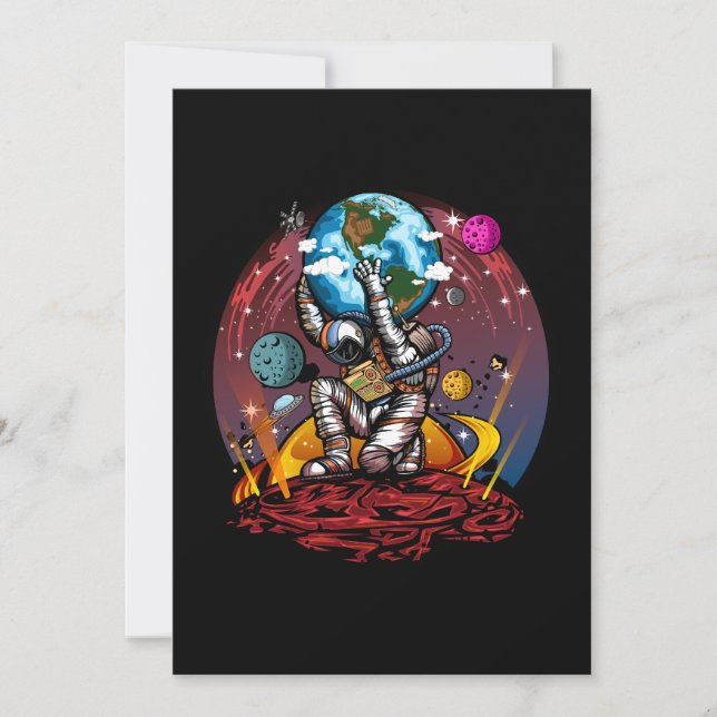 Cartão De Festividades Atlas Space Man (Frente)
