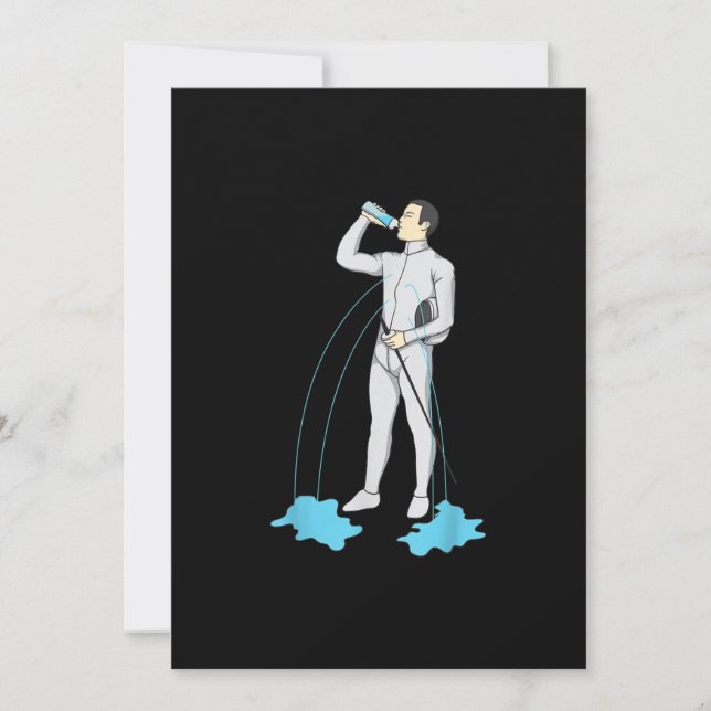 Cartão De Festividades Atleta Fencer Fenciado Engraçado de Posto Funny (Frente)