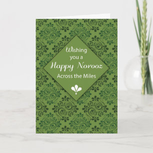 Cartão De Festividades Através dos Miles Padrão Verde Feliz Norooz